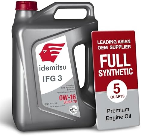 Idemitsu IFG3 0W-16 SP/GF-7B Full Synthetic Motor Oil – 5 Quart