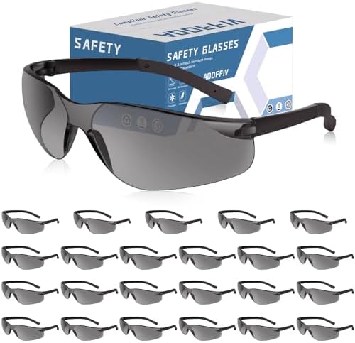 24 Pack Tinted Safety Glasses, ANSI Z87.1 Protection Glasses