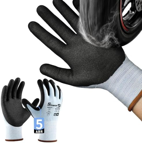 Schwer 12 Pairs ANSI A2 Cut Resistant Work Gloves for Safety Work，LT5627，S