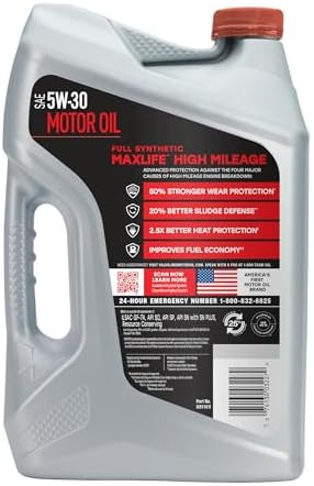Valvoline MaxLife High Mileage Full Synthetic 5W-30 Motor Oil 5 Quart