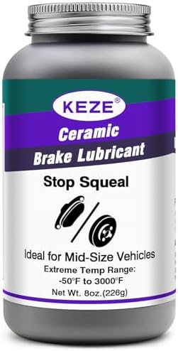Keze High Temp Ceramic Brake Caliper Grease and Pin Parts Lubricant for Auto Break Sliding Pin Pad,Prevents Seizing Stops Squeaking with Brush Top Can,8 oz
