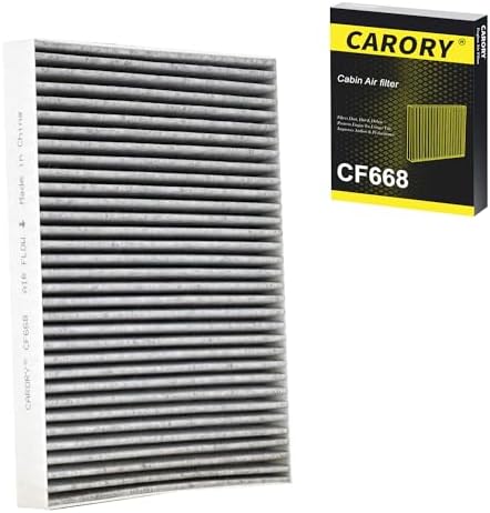 CARORY Cabin Air Filter w/Activated Carbon for Chrysler 300 (2011-2023), Dodge Charger (2011-2023), Challenger (2011-2023), OE# 68071668AA, CF11668, XC26176, C26176, CF668