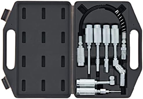 ABN Lube Accessory Kit - 7pc Automotive Universal Grease Coupler Kit and Grease Gun Attachments with Carrying Case