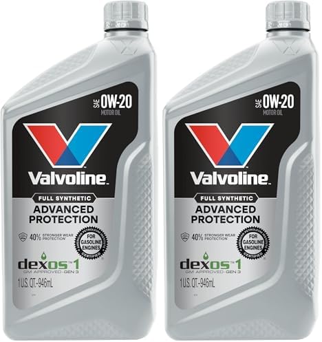 Valvoline Advanced Full Synthetic SAE 0W-20 Motor Oil 1 QT (Pack of 2)