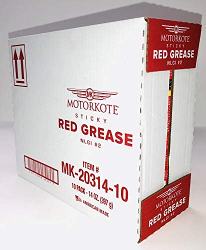 MotorKote Sticky Red Grease | Premium NLGI #2 Heavy-Duty Multi-Purpose Lithium Grease | 14 oz.