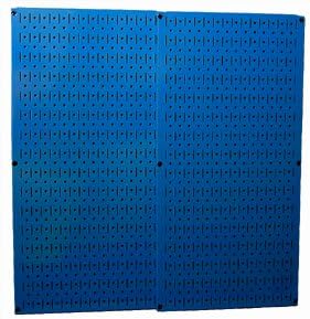 Wall Control 30-P-3232BU Blue Metal Pegboard Pack & KT-400-WRK B Slotted Tool Board Workstation Accessory Kit for Wall Control Pegboard Only, Black