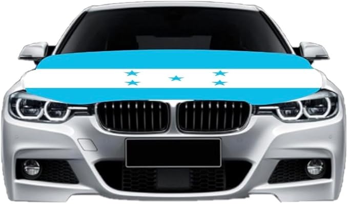 Car Hood Cover Country Flag Hood Cover Durable Weatherproof Universal Fit Car Cover for All Seasons Protection Custom Fit for Cars Trucks SUVs (Honduras Honduran)