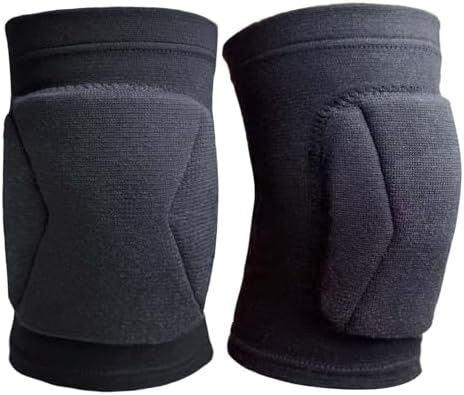 Men Women Knee Pads for Volleyball, Soft Cushion, Black Plus Size, 1 Pair