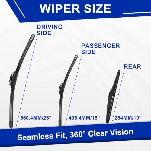 KAIYI 3 Windshield wipers Compatible with Toyota Rav4 2013-2018