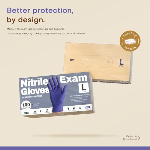 Supmedic SUP Exam Plus® Nitrile Gloves, Powder-Free Disposable Lab Violet
