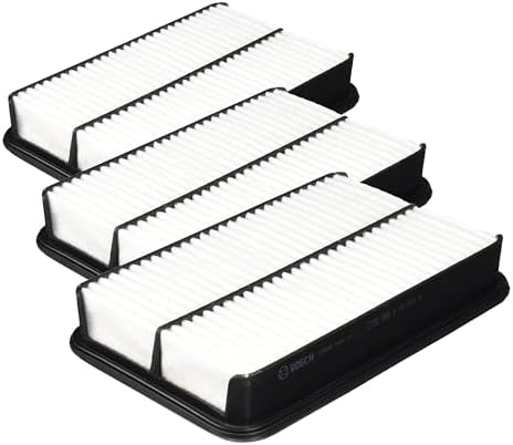 BOSCH 5084WS Workshop Engine Air Filter - Compatible with Select Chevrolet Prizm; Mazda Millenia; Toyota Corolla (Pack of 3)
