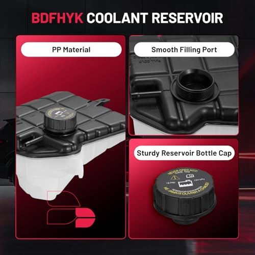 BDFHYK Coolant Reservoir Expansion Tank with Cap for Buick Lucerne 2006-2011 4.6L V8, for Cadillac DTS 2006-2011 4.6L V8, Pressurized Radiator Overflow Tank, Replaces 603-237 25760633