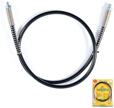 48-Inch Grease Gun Replacement Hose for M-12, M-18, 12000 PSI High-Pressure