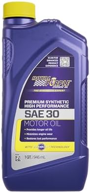Royal Purple (06030-6PK API-Licensed Heavy Duty SAE 30 High Performance Synthetic Motor Oil - 1 Quart, (Case of 6)