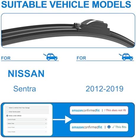 28"+15" Windshield Wipers Replacement for Nissan Sentra 2012-2019