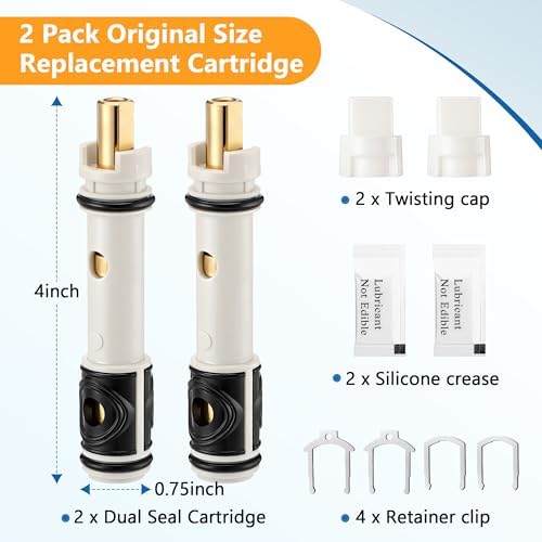 2 Pack Shower Cartridge Compatible with Moen 1225 1225B, Plastic