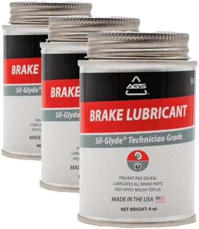 AGS Automotive Solutions 4oz Brush Top SIL-Glyde Silicone Brake Grease - Premium Brake Caliper Grease and Brake Lubricant for Optimal Performance and Longevity (Pack of 3)