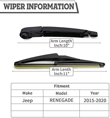 Rear Wiper Arm Blade for Jeep Renegade 2015-2021 Fiat 500X 2016-2022