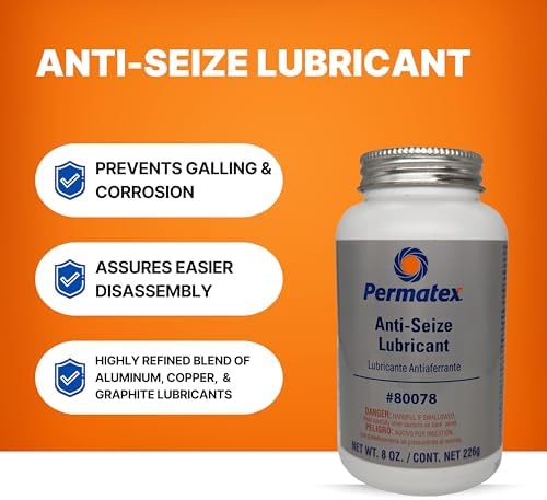 Permatex 80078 Anti-Seize Lubricant with Brush Top Bottle, 8 oz.