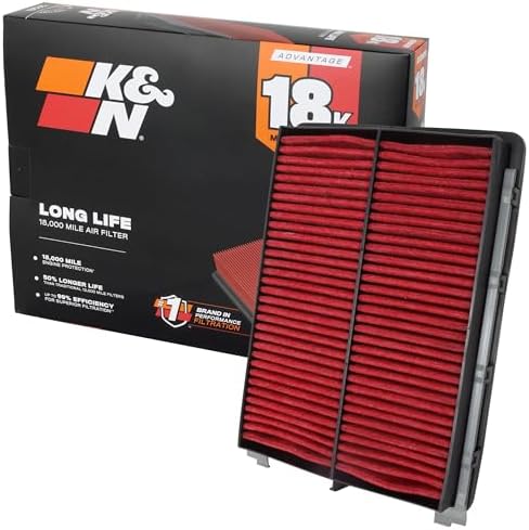 K&N Engine Air Filter: Long Life 18,000 Mile Replacement Air Filter: Compatible with 2015-2024 HYUNDAI SANTA FE SPORT L4-2.4L F/I, KNA-5075