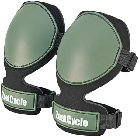 Tactical Knee Pads for Work, Hunting, Construction, Gardening, Paintball w/Foam Padding, Hard Shell & Adjustable Straps (Green)
