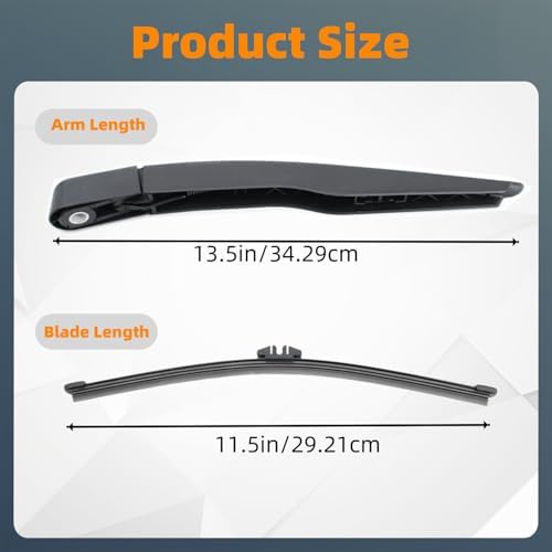 Rear Wiper Arm and Blade Set Replacement for Ford Escape 2013-2018, Explorer 2011-2018, Lincon Mkx 2016-2018 Rear Window Back Wiper Arm Blade Replaces Part Number BB5Z17528A, BB5Z17C526A, BB5Z17526C