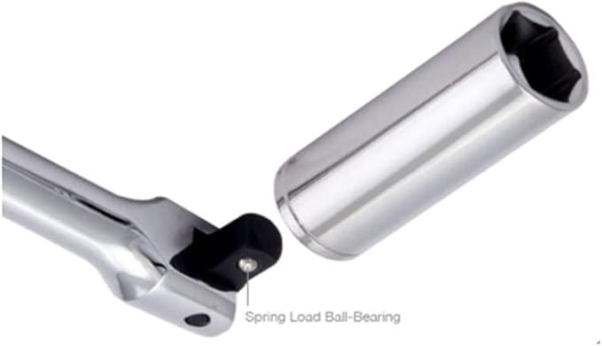FLZOSPER 1/2-Inch Drive Premium Extension Breaker Bar | 15" Length | Heavy Duty CR-V Steel | 180° Rotating Flex Cr-Mo Head | Spring-Loaded Detent Ball Great for Automotives, Nuts and Bolts