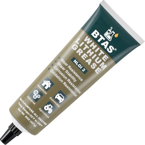 BTAS White Lithium Grease NLGI 2 for for Auto/Farm/Industrial Equipment 8oz