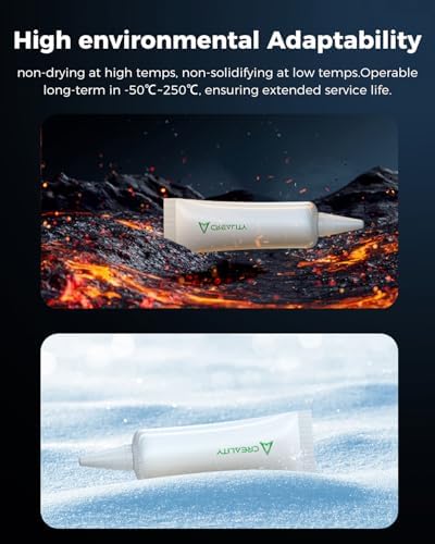 Creality 3D Printer Thermal Grease, High Thermal Conductivity, 250°C High-Temperature Resistant Paste for 3D Printer Hotend&Nozzle, Suit for All FDM 3D Printer (2Pack)