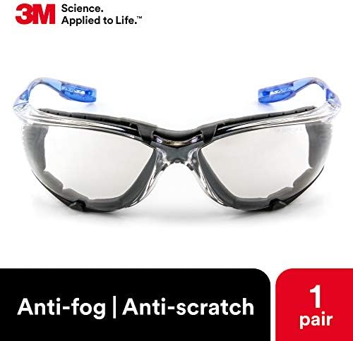 3M Safety Glasses, Virtua CCS, Indoor/Outdoor Mirrored Lens, Blue Frame