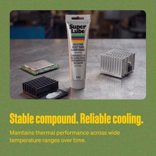 Super Lube Silicone Heat Sink Compound - Thermally Conductive for Heat Transfer - High Dielectric Strength Thermal Compound - Ideal for Electrical Devices & Components - White - Tube - 3 oz (98003)