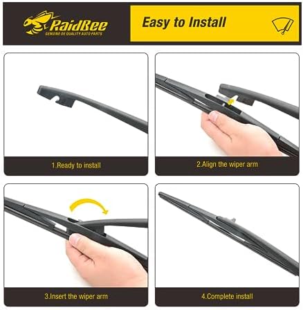 Silicone Rear Wiper Blade,14 inch Silicone Back Windshield Wiper Replacement for Honda Pilot 2015 2014 2013 2012 2011 2010 2009 Waterproof Automotive Replacement Windshield Wiper Blade (14-F)