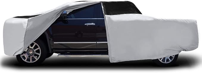Titan Premium Multi-Layer PEVA Car Cover for Mid-Size Pick-up Trucks 200-212”. Waterproof, UV Protection, Anti-Scratch Protective Lining, Driver-Side Zippered Opening. Fits Tacoma, Ranger and More.