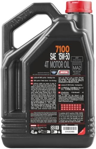 Motul 104299 7100 15W-50 Motor Oil Full Synthetic Motorcycle Engine Lubricant