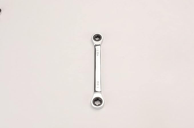 FLZOSPER E-Torx Double Box Ratcheting Wrench, E14x E18，Heavy Duty CR-V Box Ratchet Gear Spanner