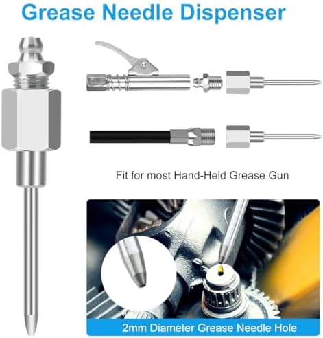 Grease Gun Tips 7PCS Kit,90 degree Grease Gun Coupler Needle Tip Fittings