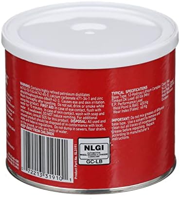 Sta-Lube Sta-Plex Extreme Pressure - 14-Ounce Can Premium Red Grease, 3191
