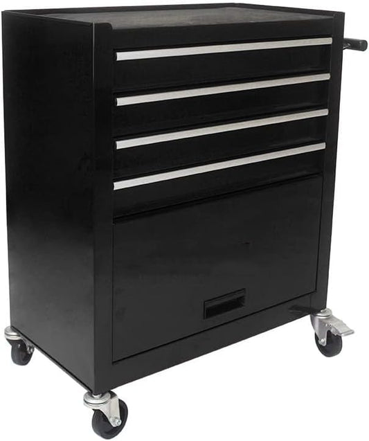 4 Drawer Tool Cart on Wheels, Rolling Tool Cart, Heavy Duty Utility Industrial Service Cart Storage Organizer with Locking System，Drawers Rolling Tool Box Organizer Tool Case for Garage, Repair Shop