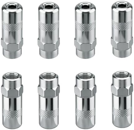 8PCS Heavy Duty Grease Gun Coupler Fittings and Tips Set 1/8" NPT