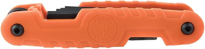 Klein Tools 70550 Hex Wrench Key Set, 11 SAE Sizes, Heavy Duty Folding Allen Wrench Tool with Extra Long Hex Keys