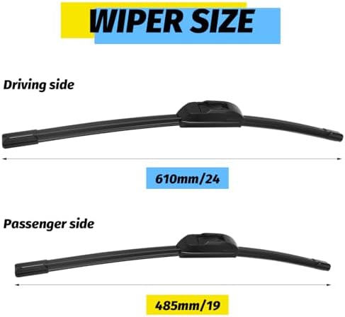 24"+19" Windshield Wiper Blade Replacement Kit for 2013-2020 Impala, 2017-2020 Armada, 2002-2006 Camry - OEM Quality All Season Windshield Wiper U/J Hook (Set of 2)