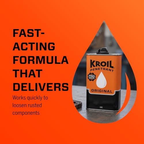 Kroil Original Penetrant - Rust Penetrating Lubricant - Corrosion Inhibitor Oil for Chains, Hinges & Stuck Metal Parts - Home & Industrial Use - Drip Can - 8 oz - 12 Pack (AZKL081C12)