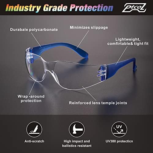 168 BULK PACK Safety Glasses in 7 Colors Unisex Clear Anti-Scratch Protective Goggles Impact Resistant Lens Eyewear with ANSI Z87.1 EN166 Certified Perfect for Construction, Shooting and Laboratory