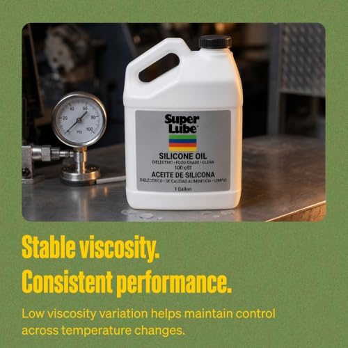 Super Lube 56101 Synthetic Silicone Oil 100 cSt, 1 gal Bottle, Translucent Clear