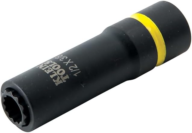Klein Tools 66011 2-in-1 Impact Socket with 12-Point Deep Sockets, Coaxial Spring Loaded in 1/2- and 3/8-Inch Sizes