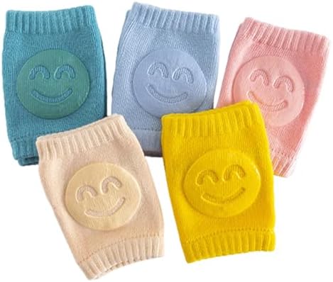 SUJAYU 5 Pairs Baby Knee Pads for Crawling Walking, Soft Cotton Knee Pads for Kids Toddler Knee Pad, Baby Crawling Helper, Rodilleras Para Bebe