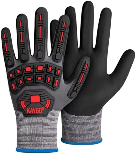 KAYGO Safety Work Gloves, MicroFoam Nitrile Coated, Men Women,KG18N