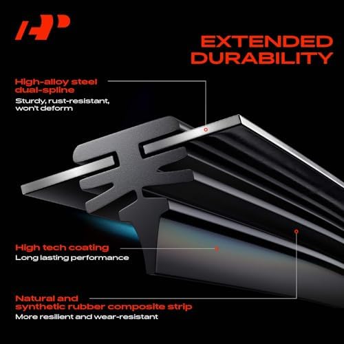 A-Premium 26"+14"+12" Windshield Wiper Blades with Wear Indicator & Towel