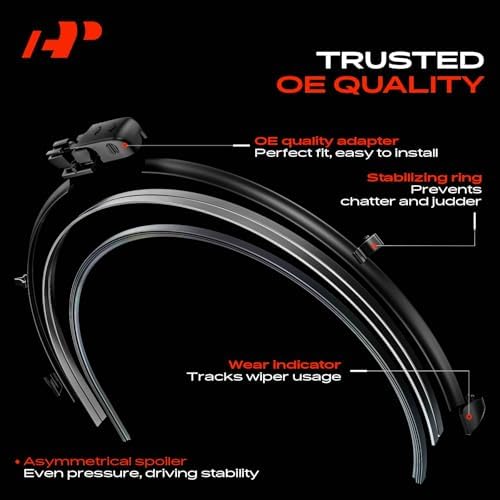 A-Premium 22"+22"+13" Windshield Wiper Blades with Wear Indicator & Towel