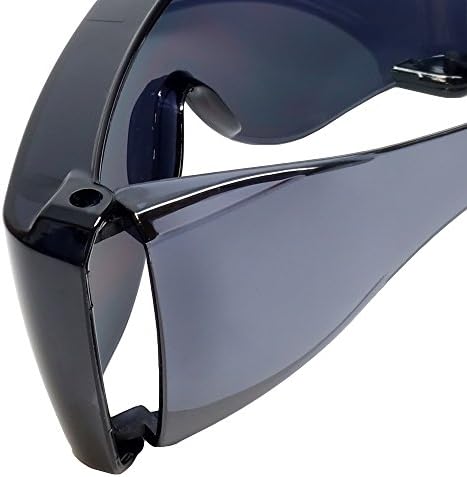 Calabria 3000 Fitover Safety Glasses with Uni-Lens – [Smoke] Wrap Around Eye Protection | Anti-Fog Scratch Resistant | Protective Eyewear